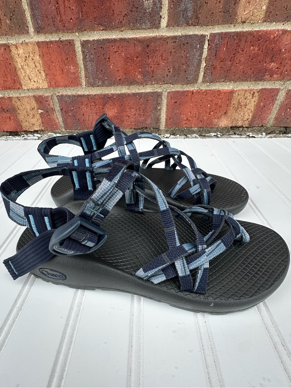 Chaco Sandals Navy and Light Blue Shoes Strappy Outdoor Hiking Camping Sports